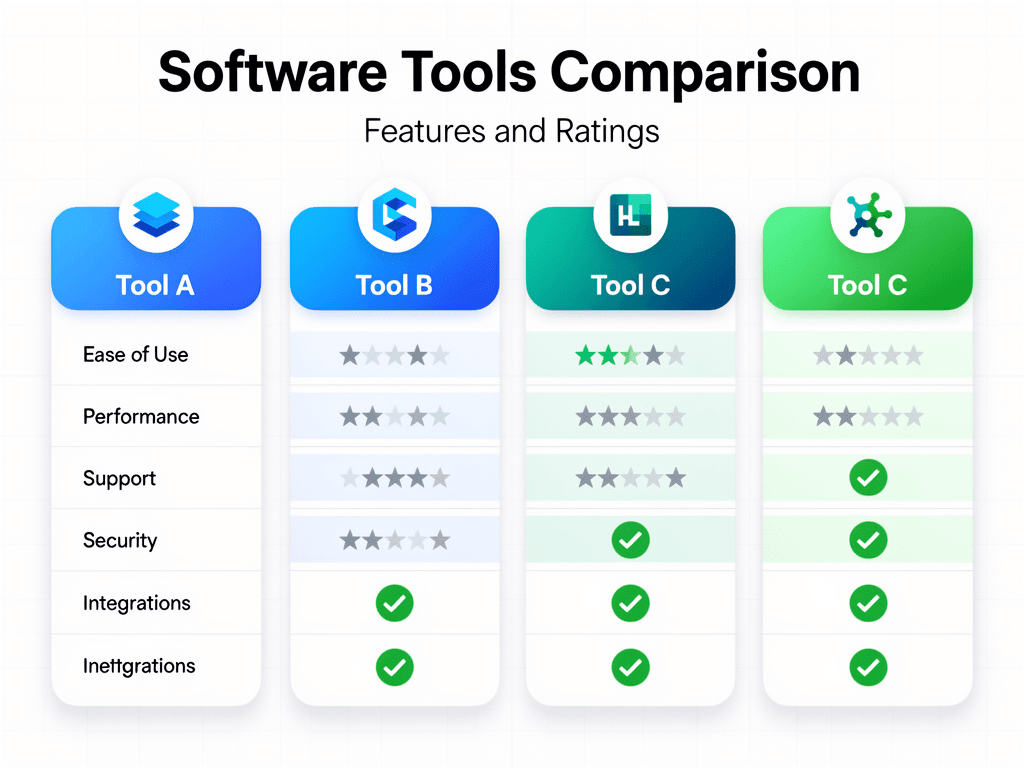 AI tools comparison chart for small business